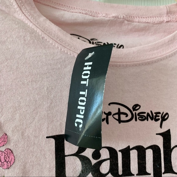 Pink Floral Bambi Tee Graphic T-Shirt Disney - Picture 3 of 7